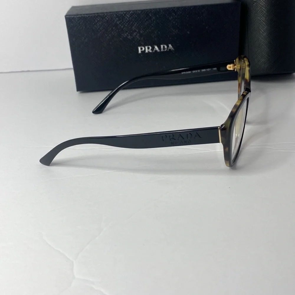 💯 Authentic - New Prada Sexy Black Havana Cat-Eye Eyeglasses - Picture 5 of 12